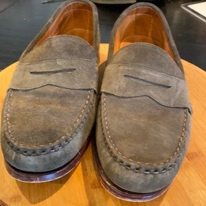 Allen Edmonds olive suede loafer 10 cavanugh